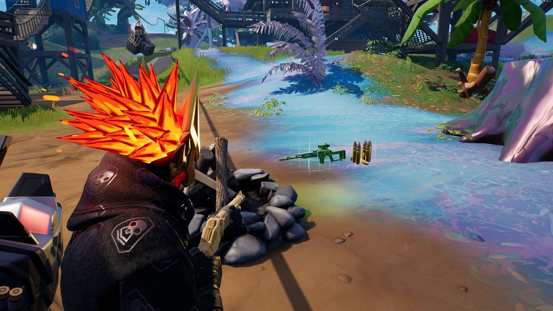 Look for healing supplies and long-range weapons (Image via Epic Games/Fortnite)